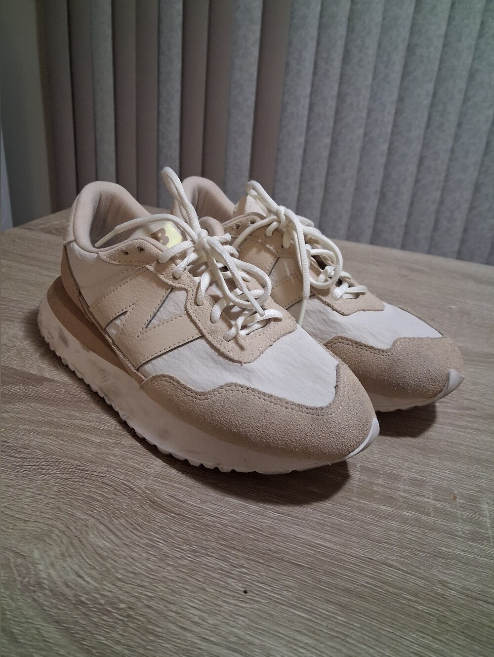 New Balance Beige and White Women's Sneakers
